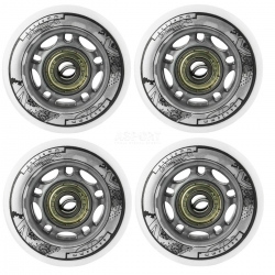 Kółka rekreacyjne, fitness PU 64mm/82A 4szt. + łożyska ABEC7 8szt. białe Nils